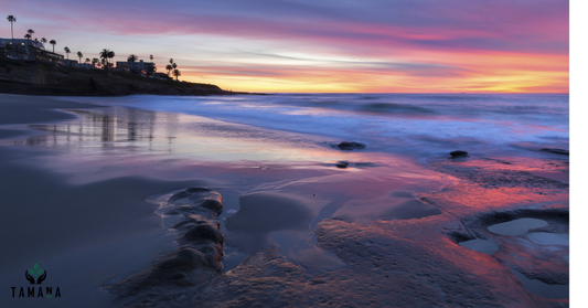 twilight sunset on la jolla beach