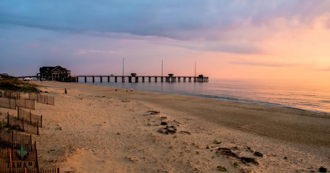 outer banks jetty at sunrise