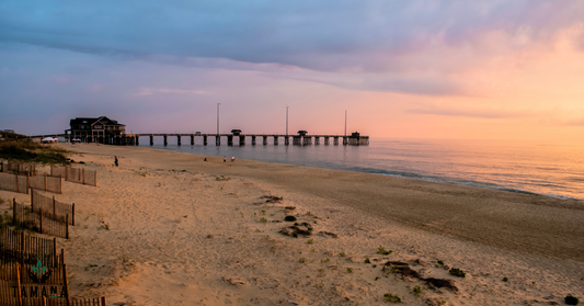 outer banks jetty at sunrise