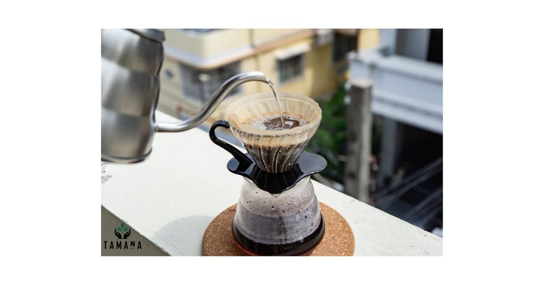 pour over coffee steam rising